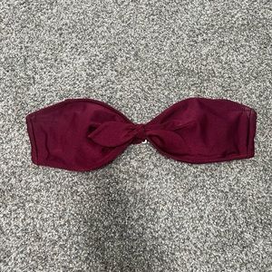 Strapless XS/SMALL maroon swim top